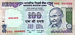 Image : Rupees One Hundred