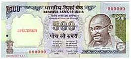 Image : Rupees Five Hundred
